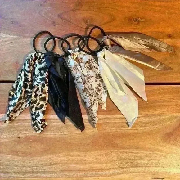 Shimmer Hair Scarves Scrunchies Five - Picture 3 of 8